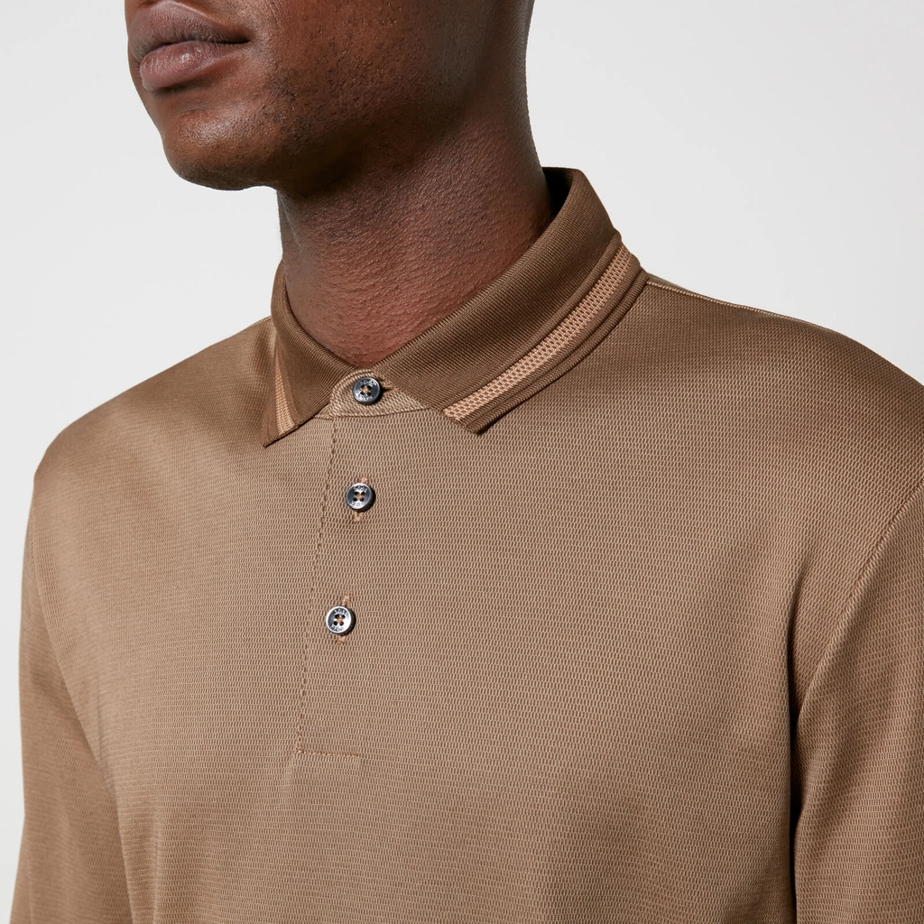 Hugo Boss Pleins 23 Cotton-Blend Jacquard Polo Shirt - S